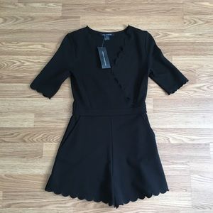 NWT French Connection Black Scalloped Romper